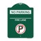 Signmission No Parking-Fire Lane W/ No Parking, Green & White Aluminum Sign, 18" x 24", GW-1824-23810 A-DES-GW-1824-23810 - alternate 1
